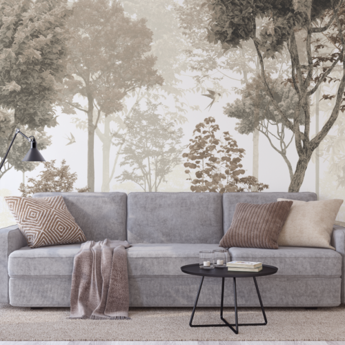 Getekend Bos Fotobehang Custom Fotowand